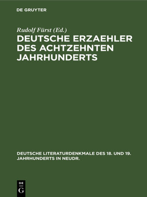 cover image of Deutsche Erzaehler des achtzehnten Jahrhunderts